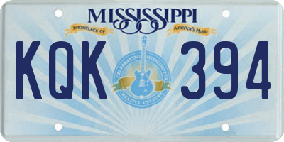 MS license plate KQK394