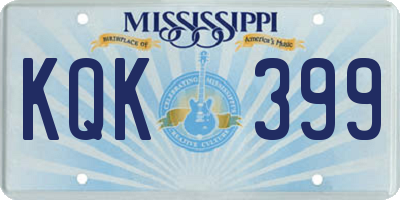 MS license plate KQK399