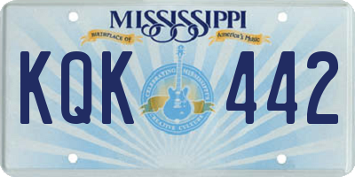 MS license plate KQK442