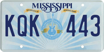 MS license plate KQK443