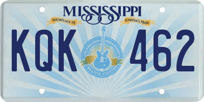 MS license plate KQK462
