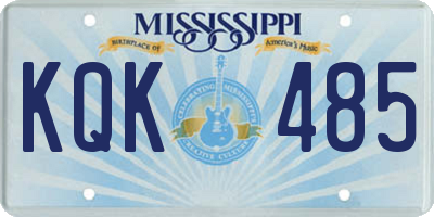 MS license plate KQK485