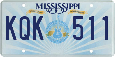 MS license plate KQK511