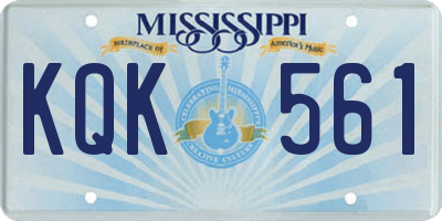 MS license plate KQK561