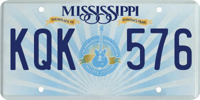 MS license plate KQK576
