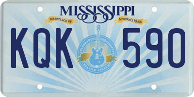 MS license plate KQK590