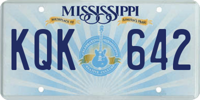 MS license plate KQK642