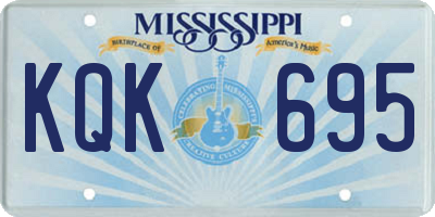 MS license plate KQK695