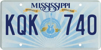 MS license plate KQK740