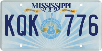 MS license plate KQK776