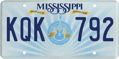 MS license plate KQK792