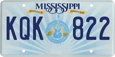 MS license plate KQK822