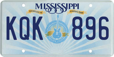 MS license plate KQK896