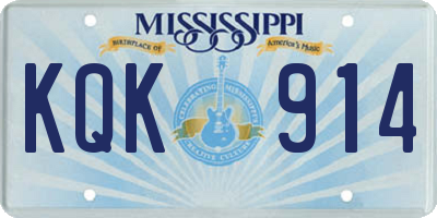 MS license plate KQK914