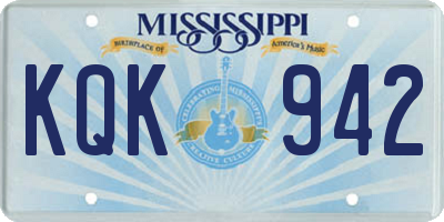 MS license plate KQK942