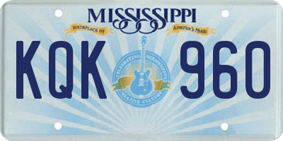 MS license plate KQK960