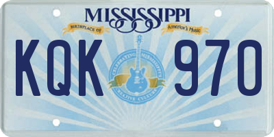MS license plate KQK970