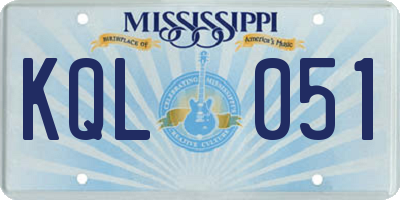 MS license plate KQL051