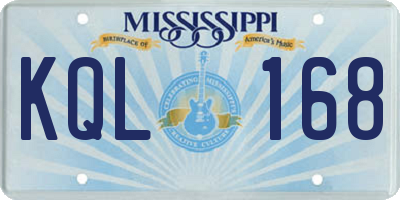 MS license plate KQL168