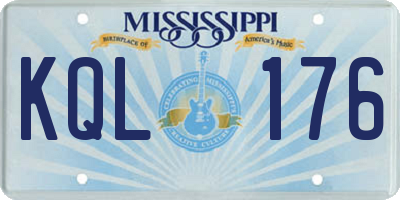 MS license plate KQL176