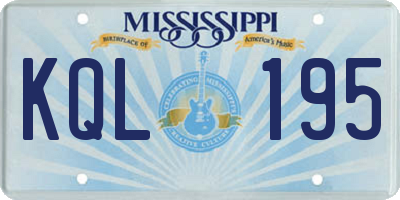 MS license plate KQL195