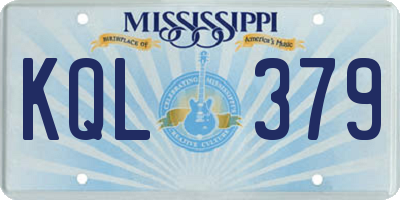 MS license plate KQL379