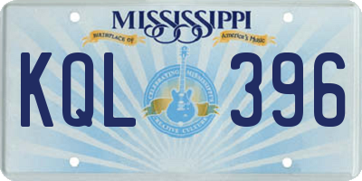 MS license plate KQL396