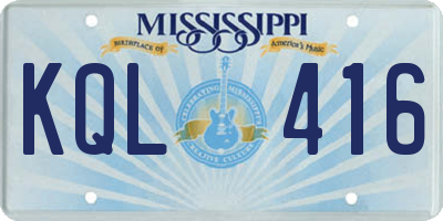 MS license plate KQL416