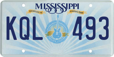 MS license plate KQL493