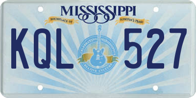 MS license plate KQL527