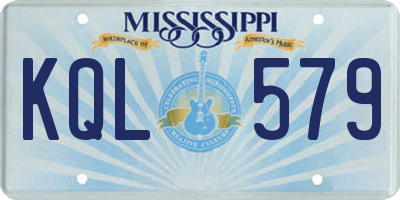 MS license plate KQL579