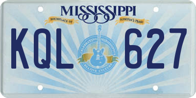 MS license plate KQL627
