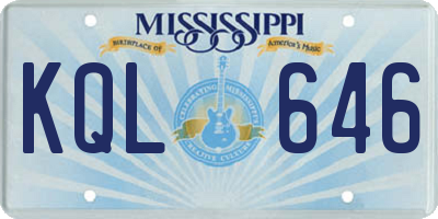 MS license plate KQL646