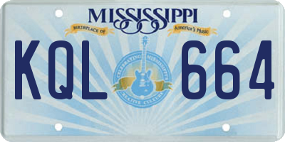 MS license plate KQL664