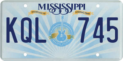 MS license plate KQL745