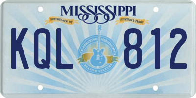 MS license plate KQL812
