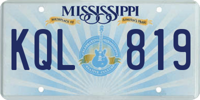 MS license plate KQL819