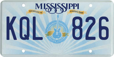 MS license plate KQL826