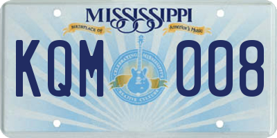 MS license plate KQM008