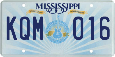 MS license plate KQM016
