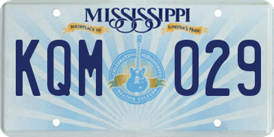 MS license plate KQM029