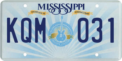 MS license plate KQM031