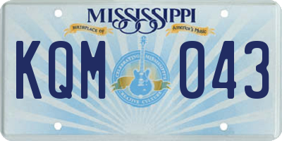 MS license plate KQM043