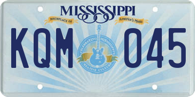 MS license plate KQM045