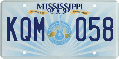 MS license plate KQM058