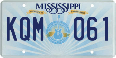 MS license plate KQM061