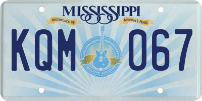 MS license plate KQM067