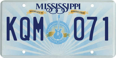 MS license plate KQM071