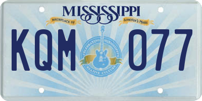 MS license plate KQM077