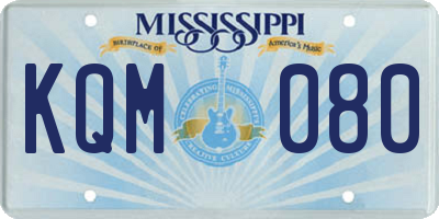 MS license plate KQM080